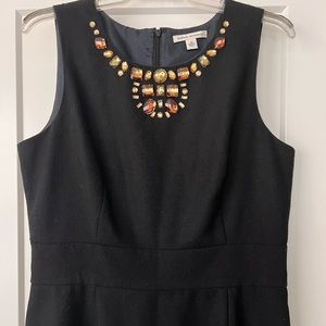 Banana Republic Black dress with gorgeous jewel detail on neckline in Size 12